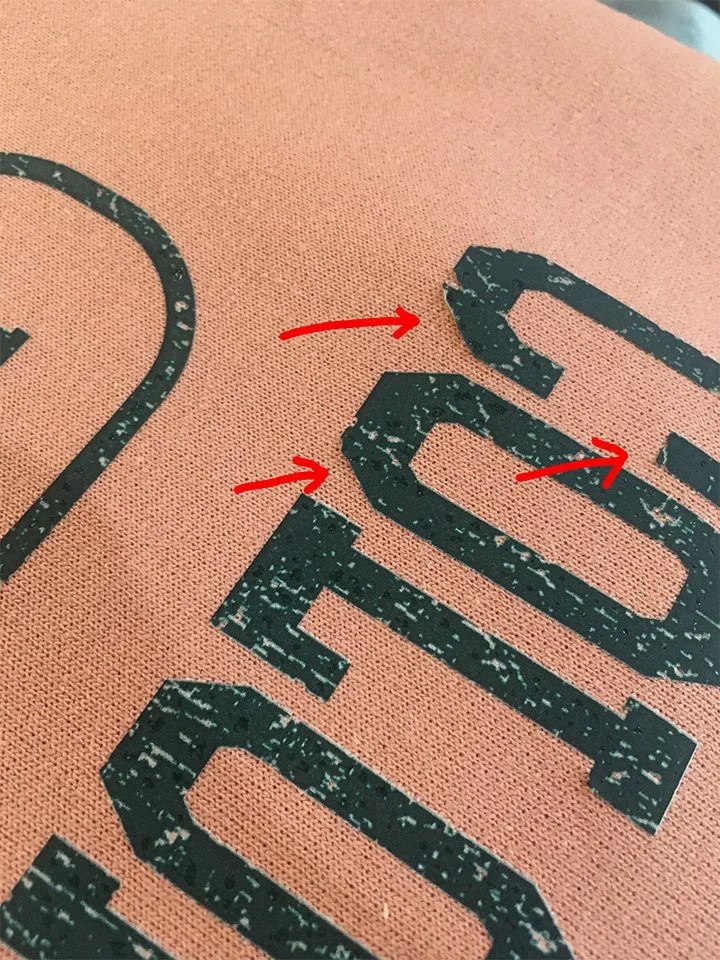 peeling print off t-shirt